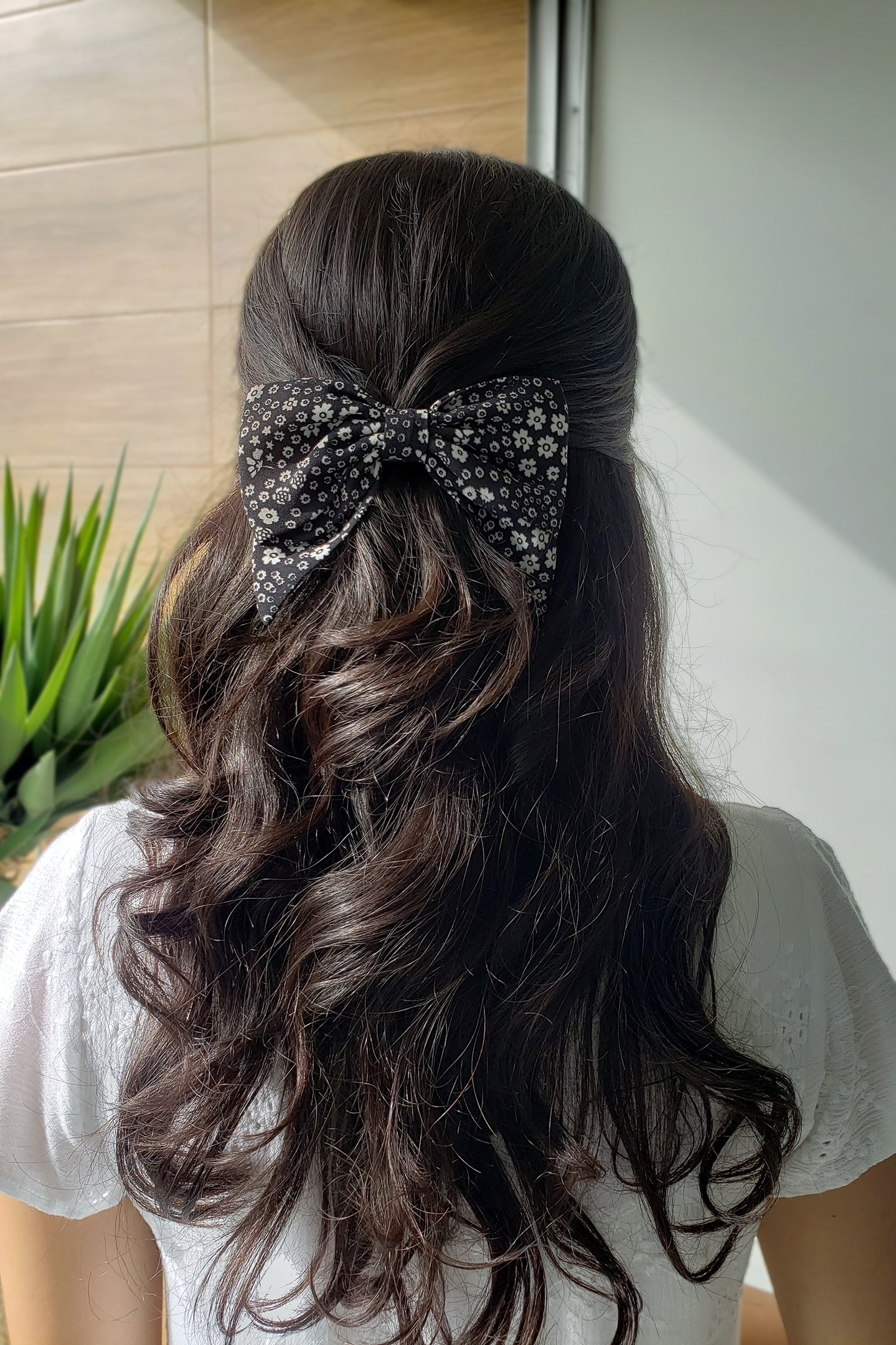 Gancho Fleur - Negro Flores Perlas